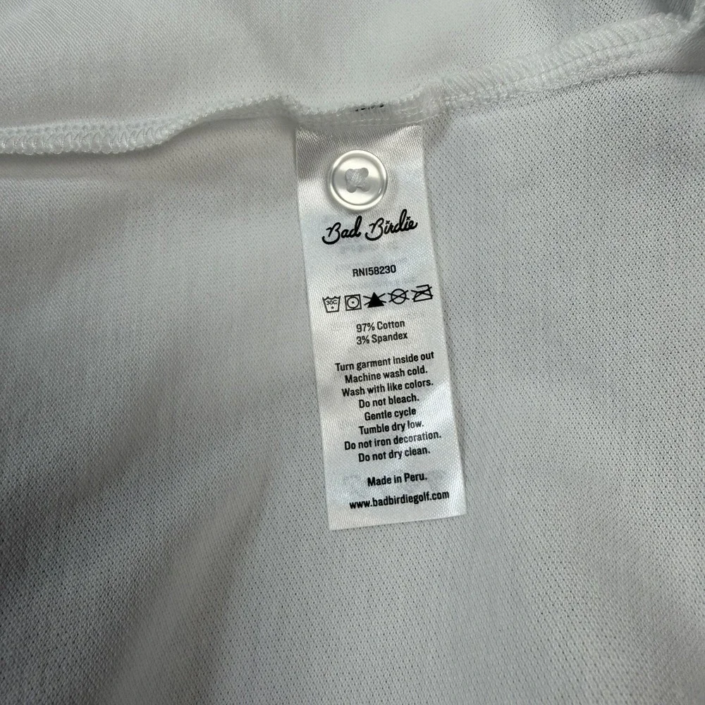 Bad Birdie Pique Golf Polo Mens XL White Dark Navy Red Shirt Short Sleeve USA - Picture 9 of 9